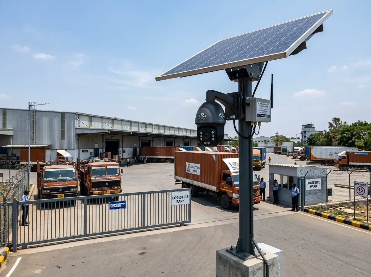 Commercial Industrial Yard Solar Security Camera