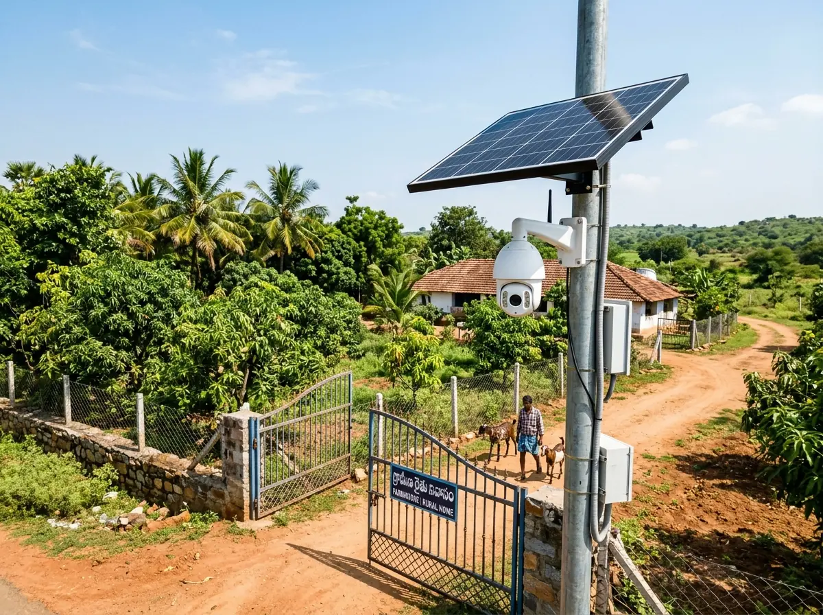 Indian Farmhouse Solar CCTV Security System