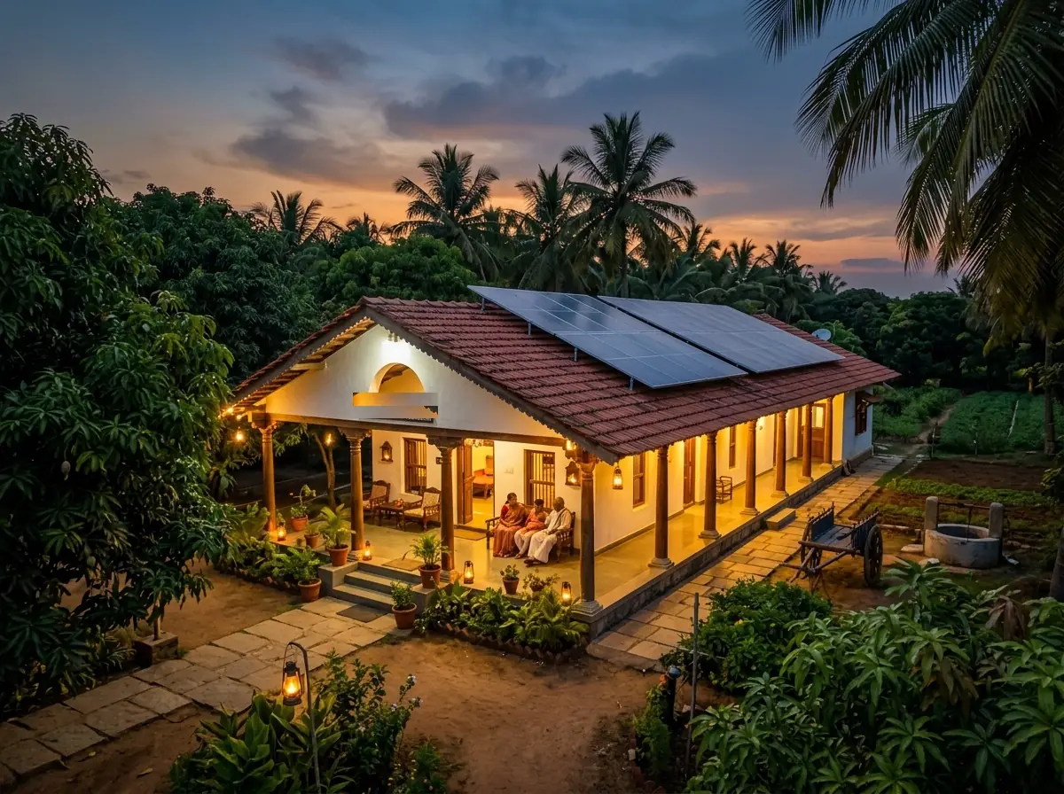Farmhouse Solar Lighting Installation